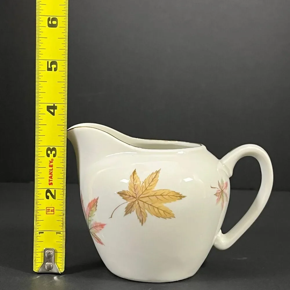 Vintage Royal Ming Japan Maple Leaves Creamer Fine China Gold Trim Autumn Decor
